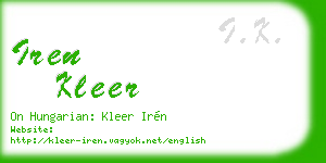 iren kleer business card